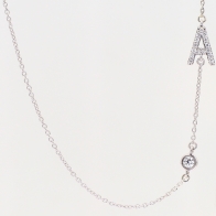 Lexicon white diamond white gold initial necklace