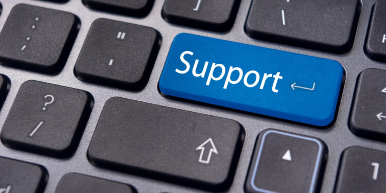 message on keyboard enter key, for online support concepts.