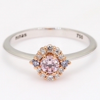 Daydream Argyle pink blue and white diamond ring