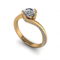 Mae twist solitaire diamond engagement ring