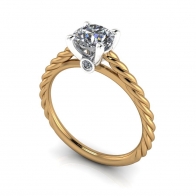 Sacred Flame contemporary twist shank diamond engagement ring
