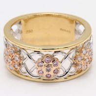 Maple Argyle Pink and White Diamond Flower Ring