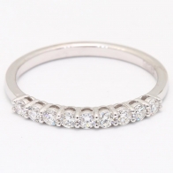 Tier white diamond 9 stone wedding ring