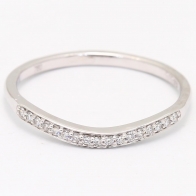 First sight white diamond curved wedding ring