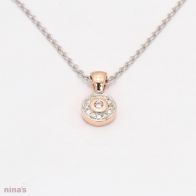 Freesia white and pink diamond pendant