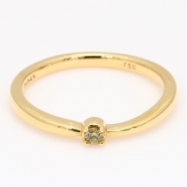 Egret round cut green diamond stackable ring