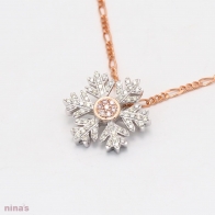 Idina Argyle pink diamond snowflake pendant