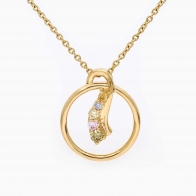 Tidal rainbow diamond circle pendant