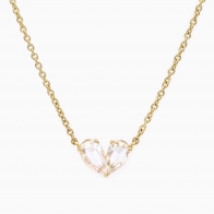 Petaline pear rose cut diamond necklace