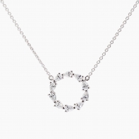 Wreathe white diamond necklace