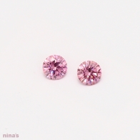 0.14 Total carat pair of round cut 4P Argyle pink diamonds