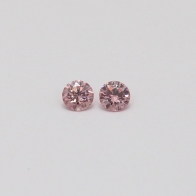 0.14 Carat pair of round cut Argyle pink diamonds