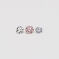 0.13 Total carat trio parcel of 6PR Argyle pink and BL1 Argyle blue diamonds