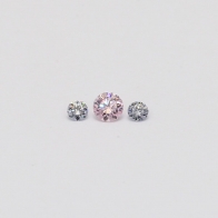 0.09 Total carat trio of round cut Argyle pink and blue diamonds