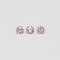 0.15 Total carat trio of round cut Argyle pink diamonds