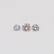 0.165 Total carat trio parcel of round cut Argyle pink and blue diamonds